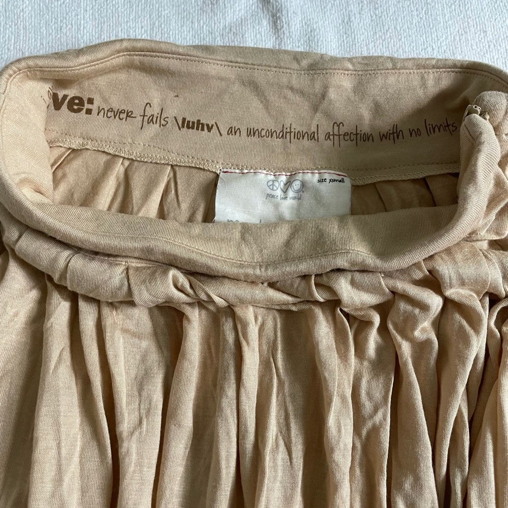 Peace love world maxi nude skirt